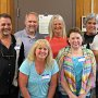 Sumner School group - front row (l. to r.) Tim Lozzi, Patti Wallentine Stirrett, Nancy Baker Stuenkel, Steve Kooser; back row (l. to r.) Jan Bracken Heinz, David Semon, Marilyn Studebaker Haynes, Greg Hildenbrand