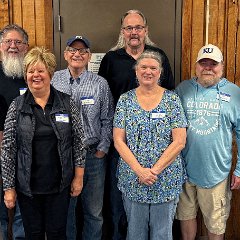 Potwin School - l. to r. David Riggin, Gary McCabe, Jan (Janet) Clay Rhodes, Jim Edmonston, Rodney Atherly, Mary Shelton Madden, Tim Madden, and Dean Foster